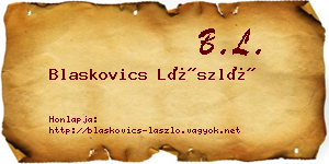 Blaskovics László névjegykártya